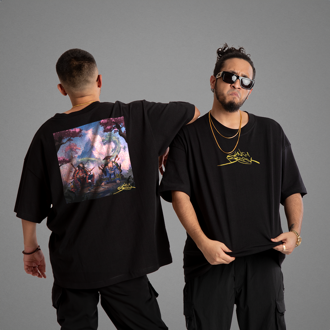 LUNCH BREAK MIXTAPE ARTWORK T-SHIRT | 'BLACK' - Image 2